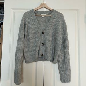H&M grey button down sweater